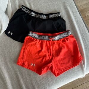 Under Armour Red and Black Athletic Shorts